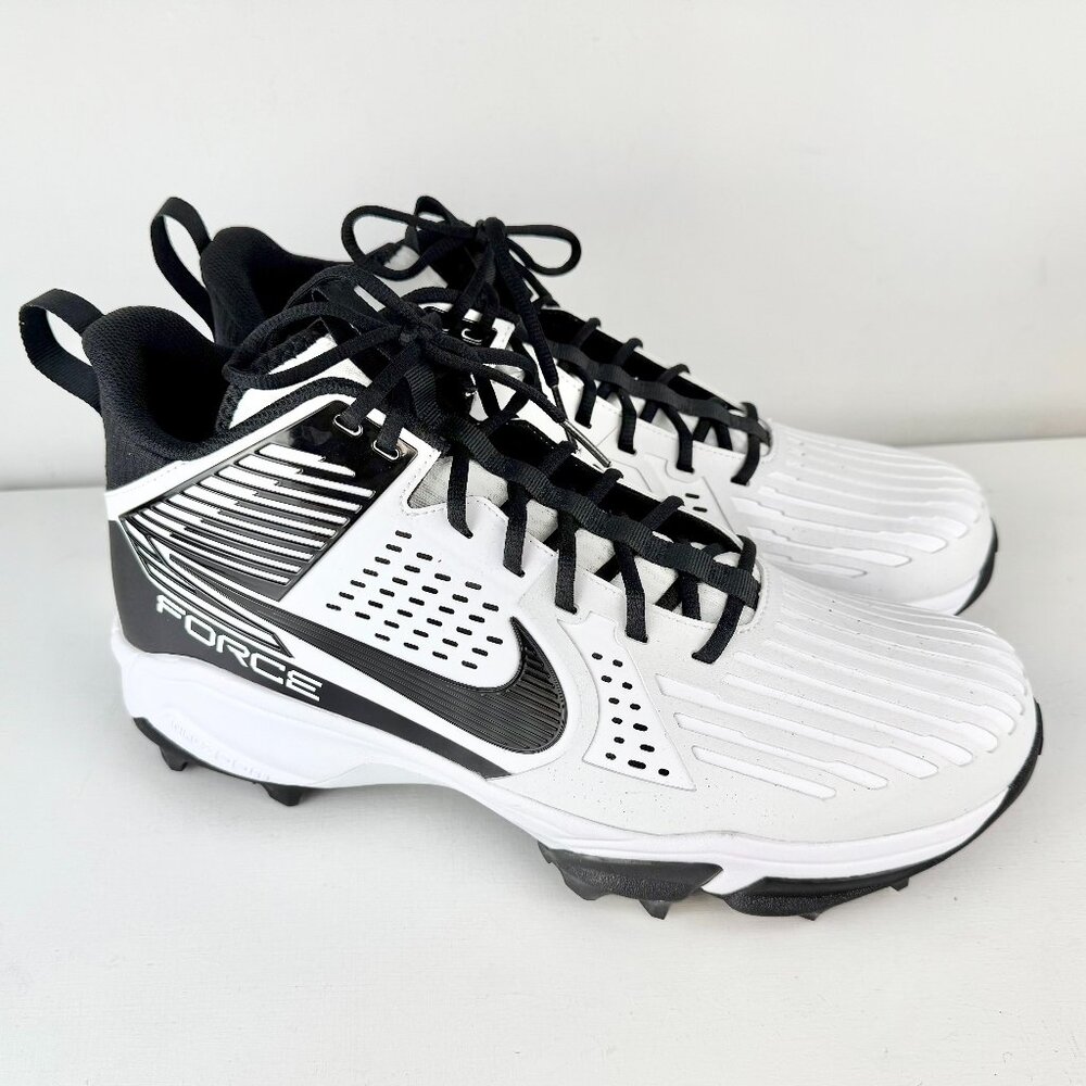 Men's 15 - NIKE Force Savage Pro 3 Shark Black White Football Cleats FJ8163-104